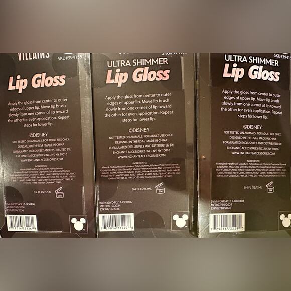 NIB Disney Villains Lip Gloss SET Cruella DeVil & Evil Queen - Picture 2 of 2